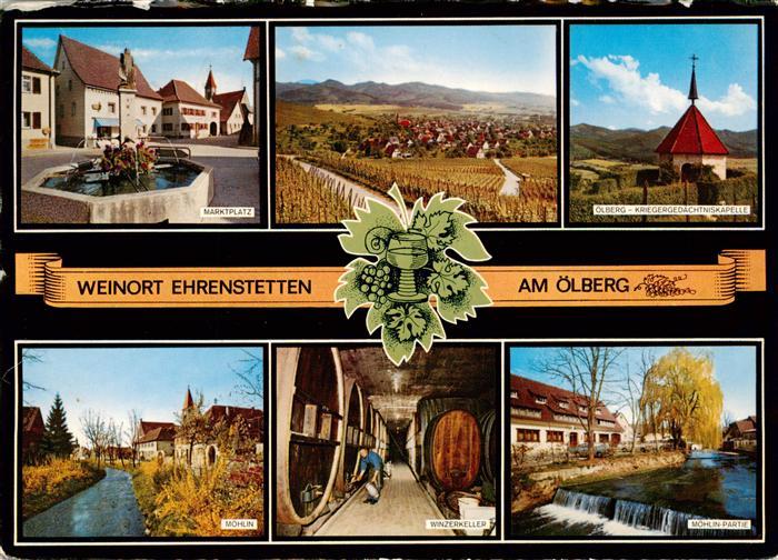 Ehrenstetten Panorama Weinort am oelberg Marktplatz Kriegergedaechtniskapelle Pa