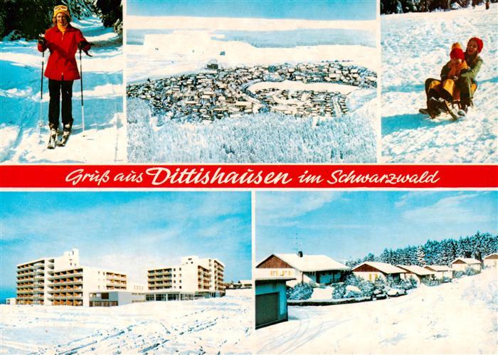 Dittishausen Loeffingen Winterpanorama Wintersport Wohnsiedlung