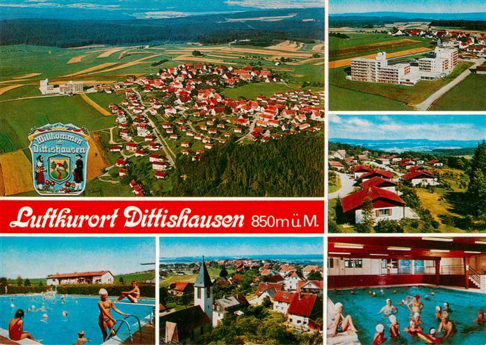 Dittishausen Loeffingen Panorama Luftkurort im Schwarzwald Luftaufnahmen Freibad