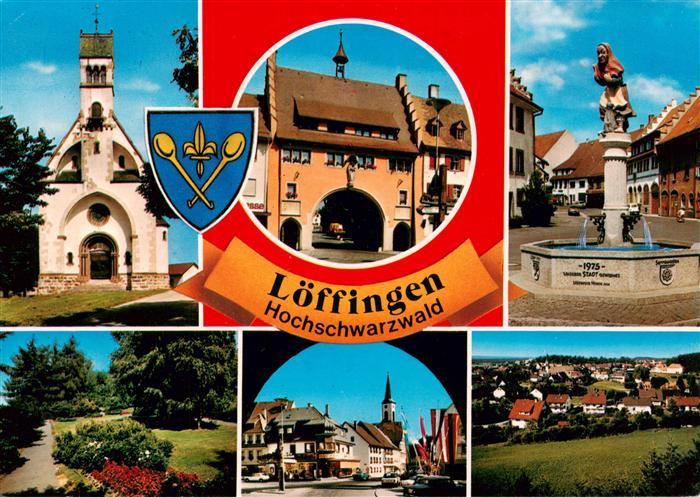 Loeffingen Kirche Tor Narrenbrunnen Park Tordurchblick Panorama