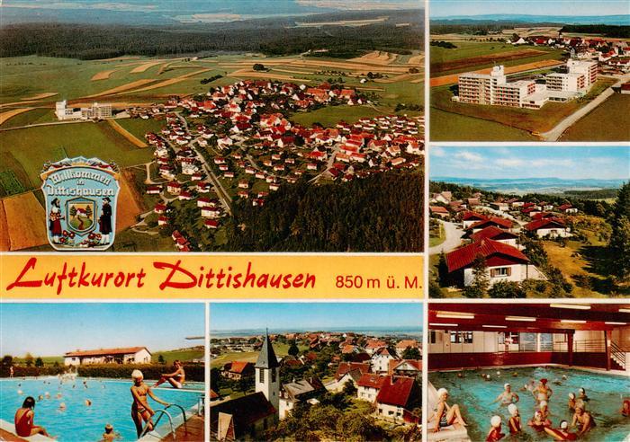 Dittishausen Loeffingen Fliegeraufnahme Feriendorf Appartementhaus Freibad Ortsa