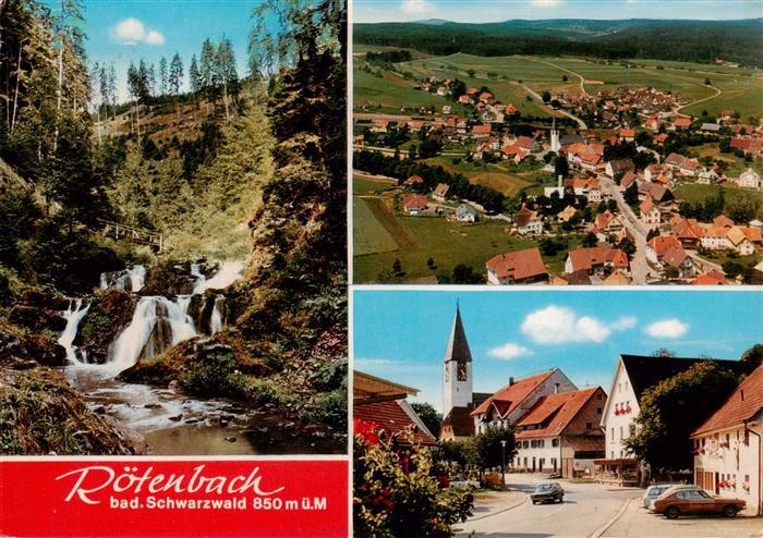 Roetenbach Baden Schwarzwald Wasserfall Fliegeraufnahme Ortspartie