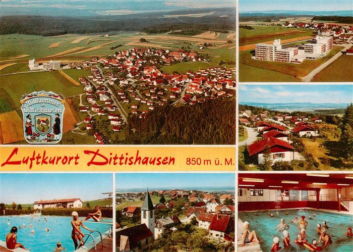 Dittishausen Loeffingen Fliegeraufnahme Feriendorf Appartementhaus Freibad Ortsa