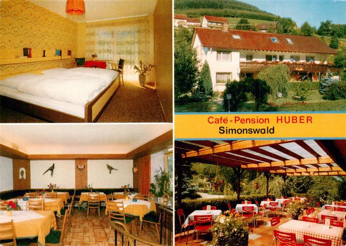 Simonswald Simonswaeldertal Café Pension Huber Gastraum Terrasse Fremdenzimmer