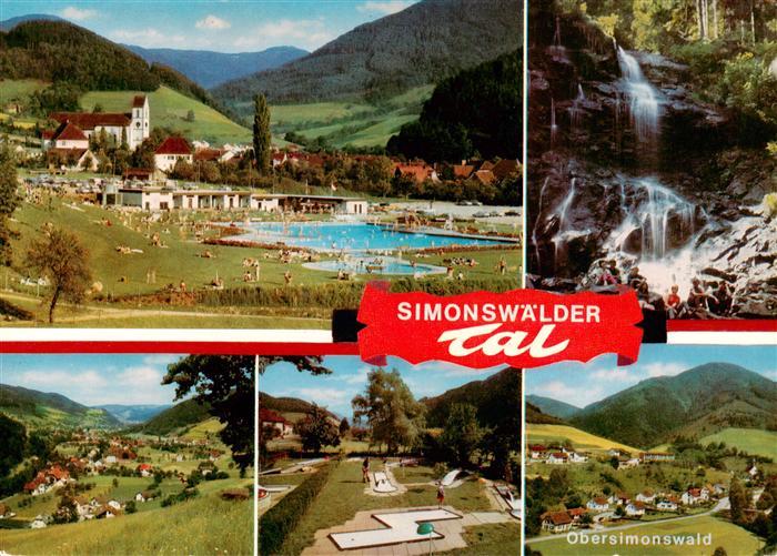 Simonswaeldertal Simonswald Panorama Freibad Wasserfall Minigolf