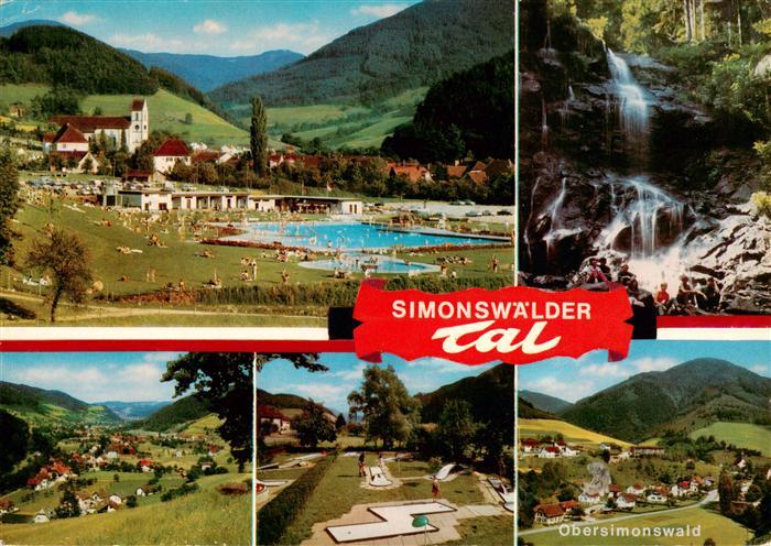 Simonswaeldertal Simonswald Freibad Wasserfall Panorama Minigolf Obersimonswald