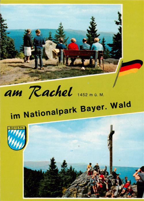 Rachel 1455m Zwiesel Niederbayern Panorama am Rachel Gipfelkreuz