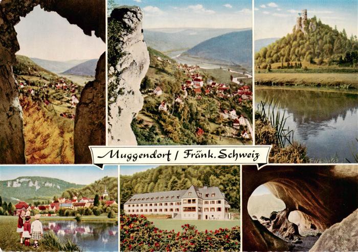 Muggendorf Fraenkische Schweiz Panorama Burg Seepartie Kurhaus Hoehle