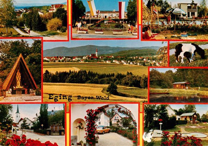 Eging  See Bayerischer Wald Panorama Orts und Teilansicten Schwimmbad Kirche Min