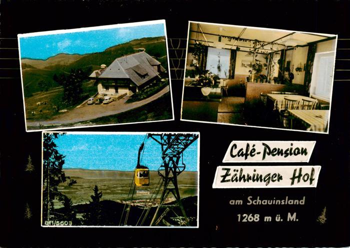 Schauinsland Oberried BW Cafe Pension Zaehringer Hof Gaststube Schauinslandbahn