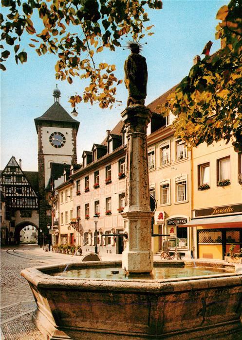Freiburg Breisgau Oberlinden Brunnen Schwabentor