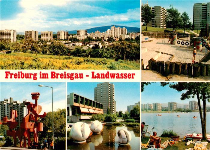 Landwasser Freiburg Breisgau Hochhaeuser Kinderspielplatz Roter Otto Badesee