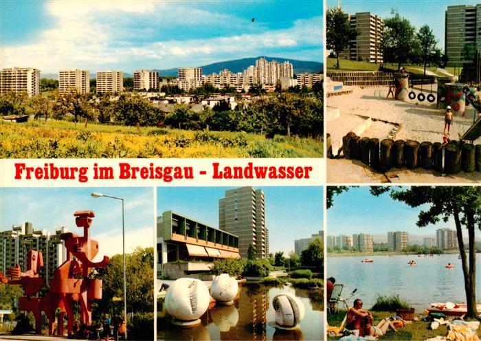 Landwasser Freiburg Breisgau Hochhaeuser Kinderspielplatz Roter Otto Einkaufszen