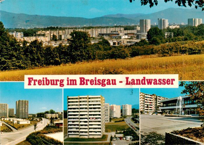 Landwasser Freiburg Breisgau Panorama Hochhaeuser Einkaufszentrum