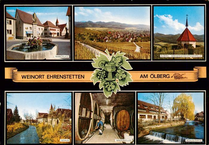 Ehrenstetten Marktplatz oelberg Kriegergedaechtniskapelle Moehlin Winzerkeller M