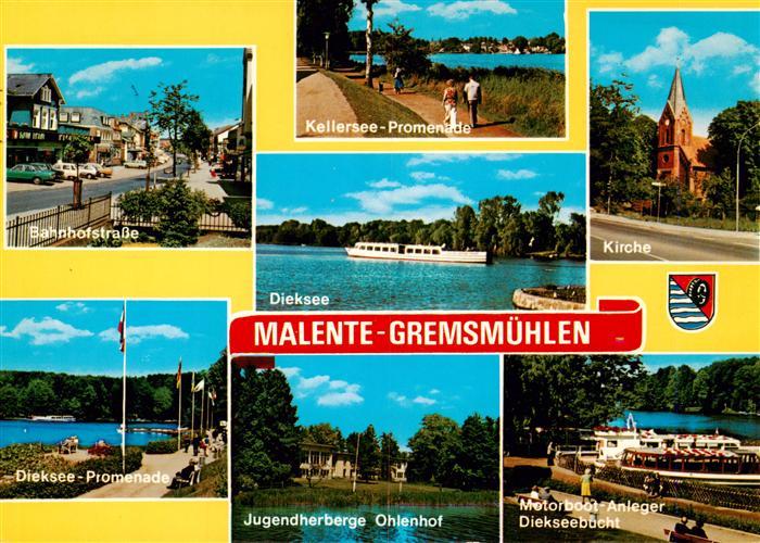 Malente-Gremsmuehlen Bahnhofstrase Kellersee Kirche Dieksee Promenade Jugendherb