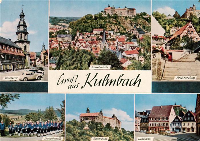 Kulmbach Bayern Spitalgasse Stadtpanorama Burg Knabenkapelle Plassenburg Holzmar
