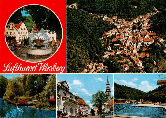 Wirsberg Kulmbach Bayern Luftaufnahme Brunnen Ortszentrum Freibad