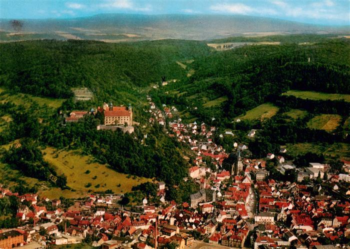 Kulmbach Bayern Fliegeraufnahme mit Plassenburg