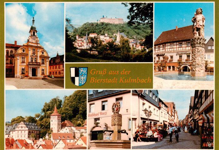 Kulmbach Bayern Rathaus Schloss Brunnen Orspartie Gasthof Ries