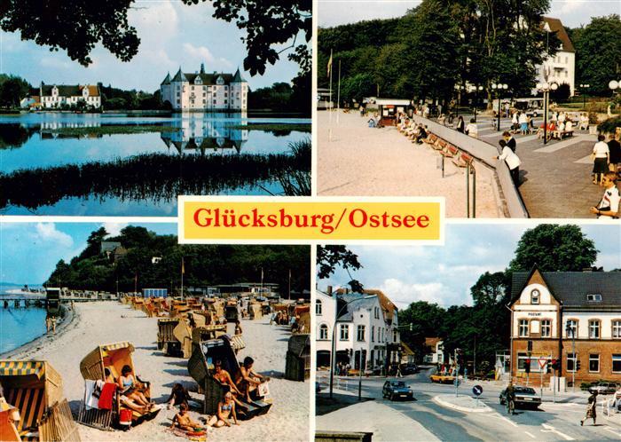 Gluecksburg  Ostseebad Schloss Promenade Strand Ortspartie