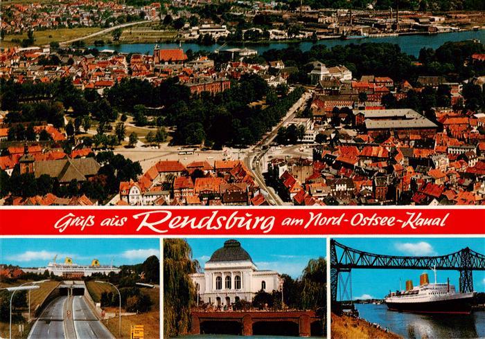 Rendsburg Schleswig-Holstein Fliegeraufnahme Strassentunnel unter dem Nord-Ostse