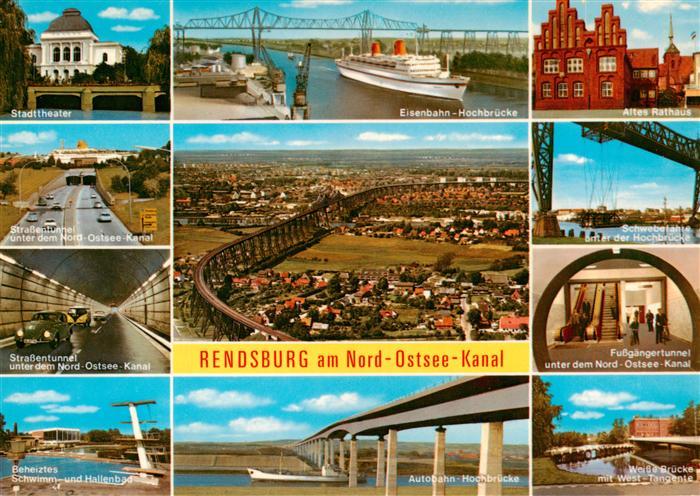 Rendsburg Schleswig-Holstein Fliegeraufnahme Stadttheater Strassentunnel unter d