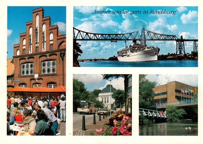 Rendsburg Schleswig-Holstein Altes Rathaus am Altstaedter Markt Hochbruecke Damp