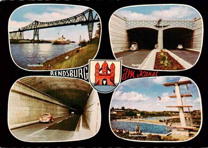 Rendsburg Schleswig-Holstein Hochbruecke ueber dem Nord-Ostsee-Kanal Strassentun