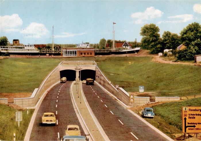 Rendsburg Schleswig-Holstein Autostrassentunnel unter dem Nord-Ostsee-Kanal