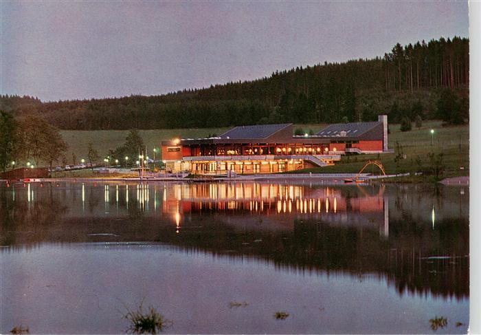 Lichtenberg Oberfranken Café Restaurant Seeterrassen Abendstimmung am See
