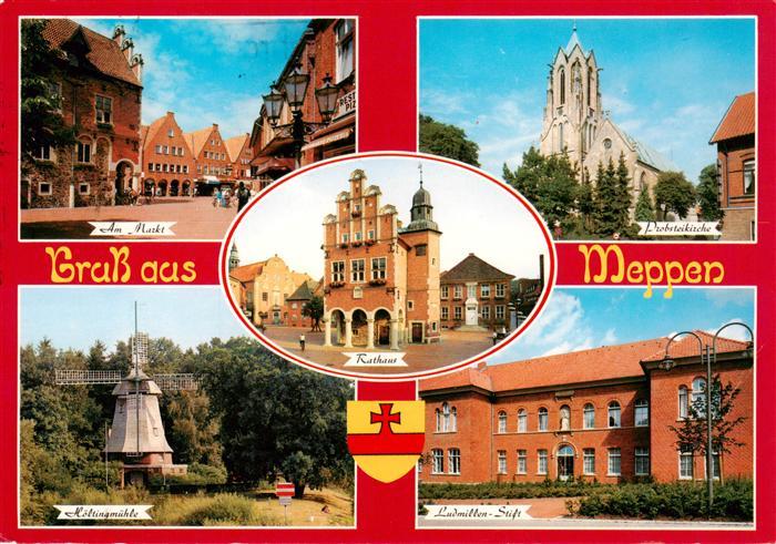 Meppen Ems Markt Probsteikirche Hoeltingmuehle Ludmillen Stift Rathaus