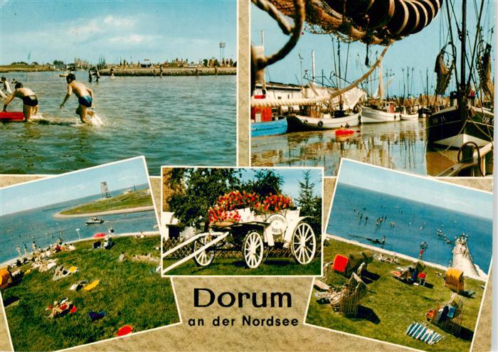 Dorum Nordseebad Strandpartien Blumenwagen Kutterhafen