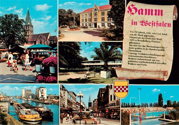 Hamm Westfalen Markt Kirche Kurhaus Park Frachter Fussgaengerzone Schwimmbad