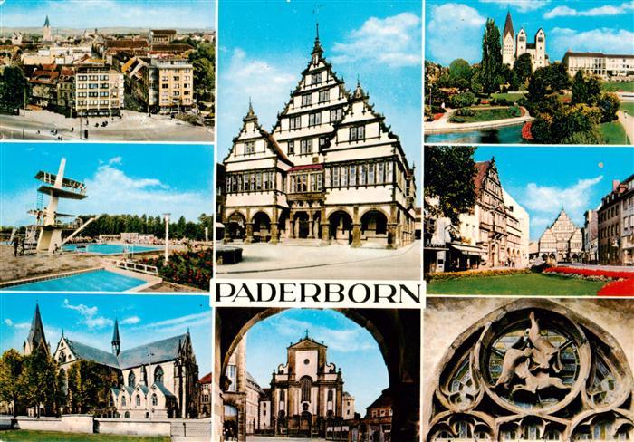 Paderborn Stadtansicht Freibad Hoher Dom Rathaus Marktkirche Paderanlage Marienp