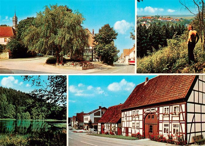 Wuennenberg Teilansichten Seepartie Fachwerkhaeuser