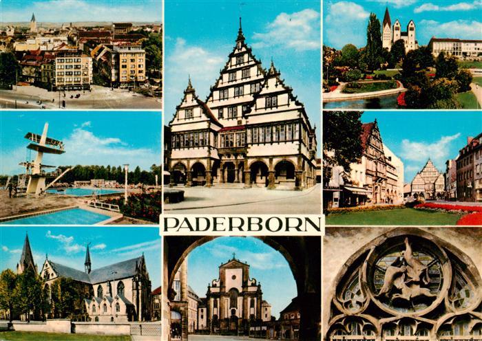 Paderborn Stadtansicht Freibad Hoher Dom Rathaus Marktkirche Paderanlage Marienp