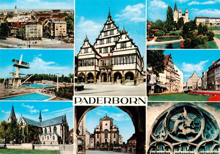 Paderborn Stadtansicht Freibad Hoher Dom Rathaus Marktkirche Paderanlage Marienp