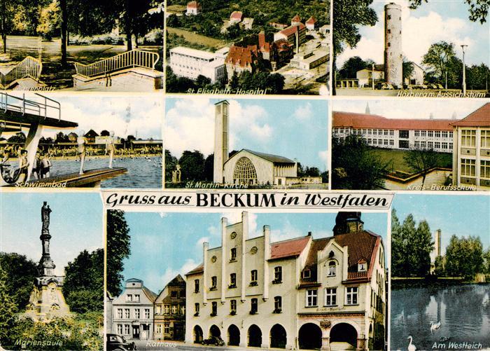 Beckum Westfalen Marienplatz St Elisabeth Hospital Hoerberg Aussichtsturm Schwi