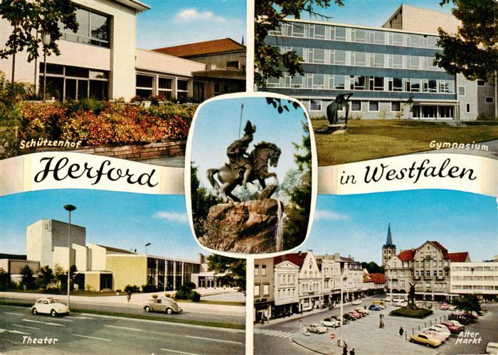Herford Schuetzenhof Gymnasium Theater Alter Markt Reiterstandbild