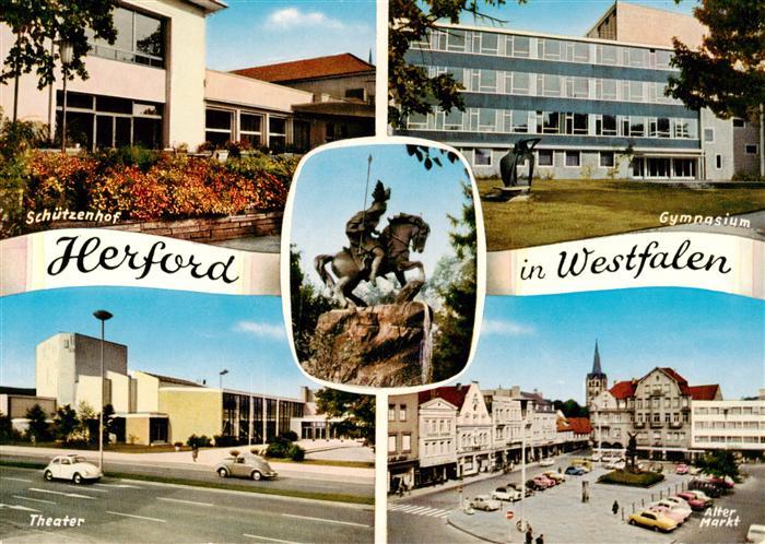 Herford Schuetzenhof Gymnasium Theater Alter Markt Reiterstandbild