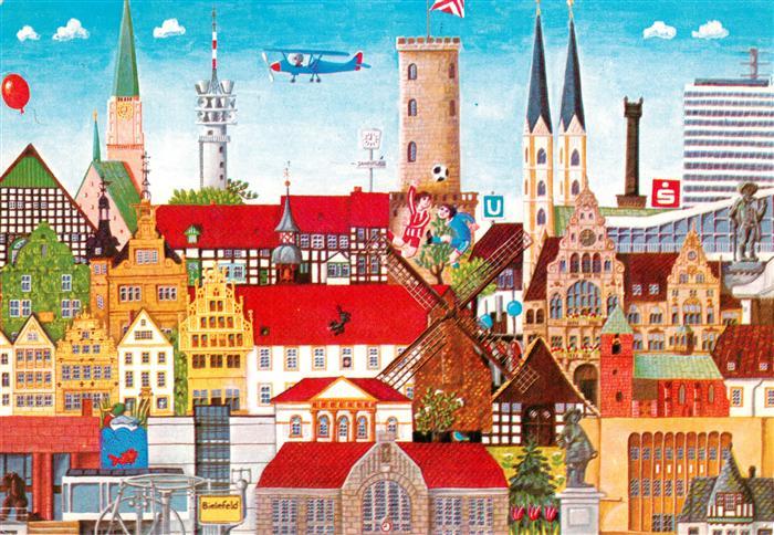 BIELEFELD  CITY Stadtansicht Aquarell