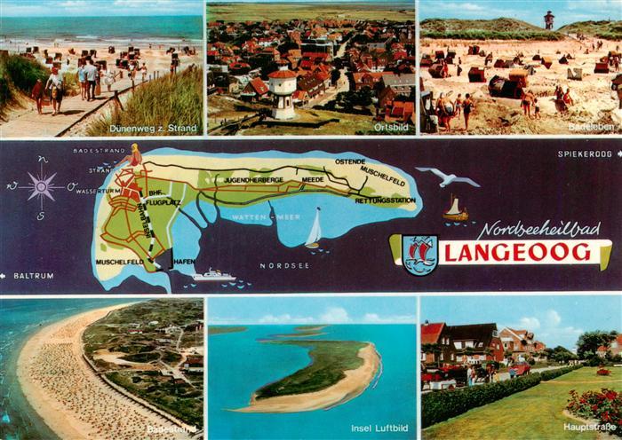 Langeoog Nordseebad Duenenweg Ortsbild Strandpartien Insel Fliegeraufnahme Haupt