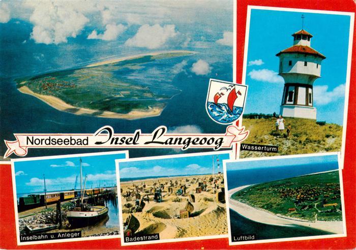 Langeoog Nordseebad Fliegeraufnahmen Wasserturm Inselbahn Anlager Badestrand