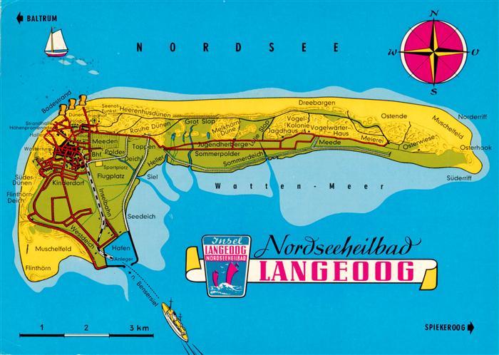 Langeoog Nordseebad Inselkarte