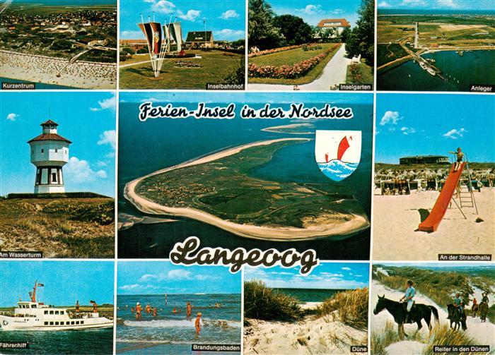 Langeoog Nordseebad Kurzentrum Inselbahnhof Inselgarten Anleger Wasserturm Flieg