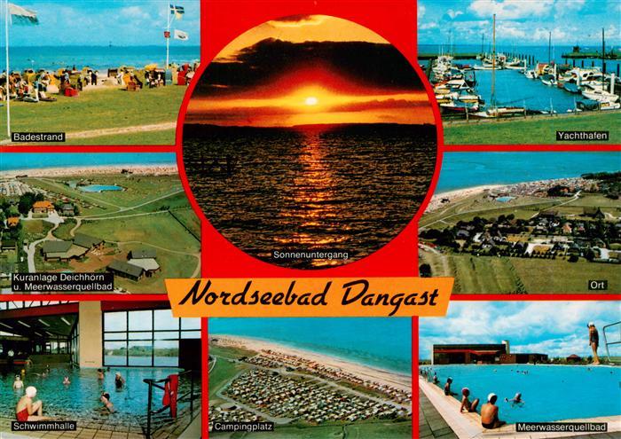 Dangast Nordseebad Badestrand Abendstimmung Yachthafen Kuranlage Deichhoern Orts