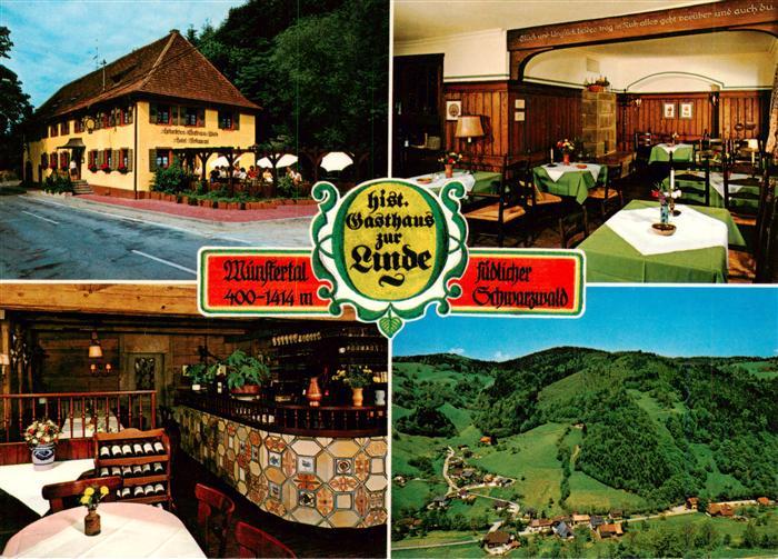 Muenstertal Schwarzwald Hist Gasthaus zur Linde Gastraeume Bar Panorama