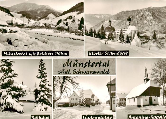 Muenstertal  Schwarzwald Belchenblick Kloster St Trudpert Rathaus Lindenplaetzle