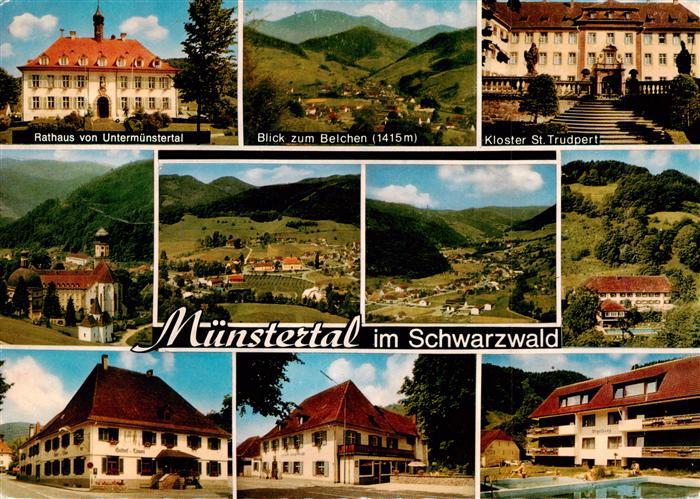 Muenstertal  Schwarzwald Rathaus Belchen Kloster St Trudpert Panorama Gasthof zu